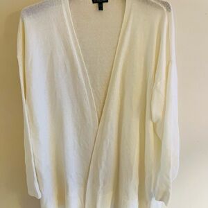Eileen Fisher Women’s Open Front Cardigan Organic Linen/cotton 1X Long Sleeve